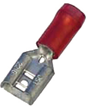 IC Geïs. vlaksteekhuls 0,5-1mm2 2,8x0,5 rood Tinbrons