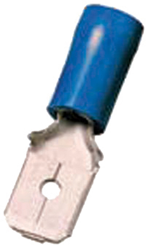 IC Geïs. vlaksteker 1,5-2,5mm2 4,8 x 0,8 blauw Messing